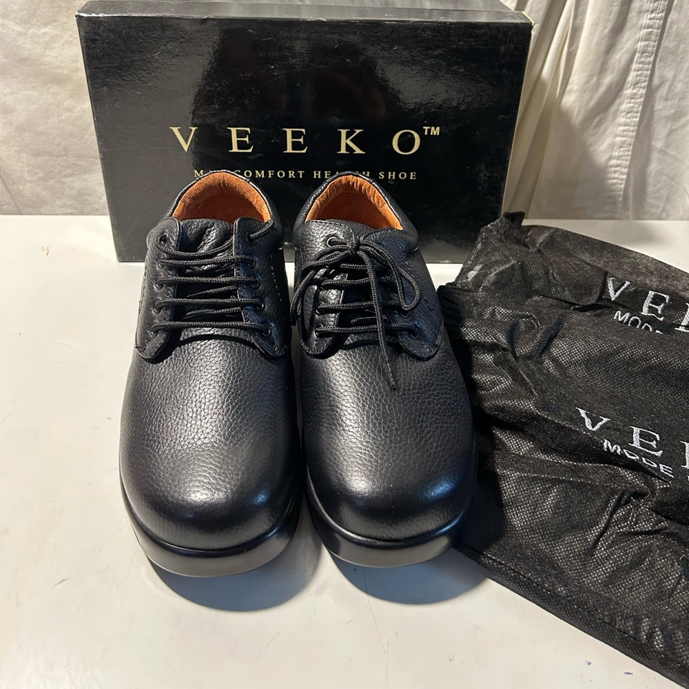 Veeko max comfort orthopedic shoes black lace up non slip ,various sizes all NIB